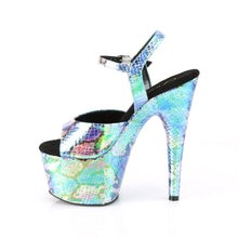 Load image into Gallery viewer, ADORE-709SP 7&quot; Heel Blue Holo Snake Print Pole Dancing Shoes