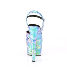 Load image into Gallery viewer, ADORE-709SP 7&quot; Heel Blue Holo Snake Print Pole Dancing Shoes