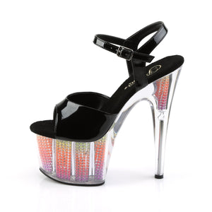 ADORE-709SRS 7 Inch Heel Black Neon Multi Pole Dancing Shoes