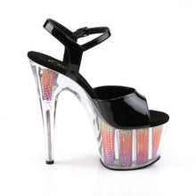 Load image into Gallery viewer, ADORE-709SRS 7 Inch Heel Black Neon Multi Pole Dancing Shoes