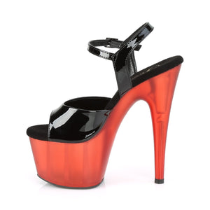 ADORE-709T 7" Heel Black and Frosted Red Pole Dancing Shoes