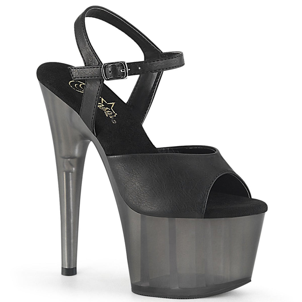 ADORE-709T Pleasers 7 Inch Heel Black Pole Dancing Shoes