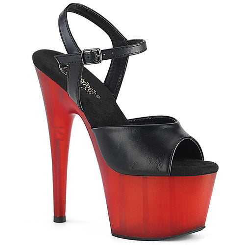 ADORE-709T Pleasers 7 Inch Heel Black Pole Dancing Shoes