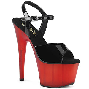 ADORE-709T 7" Heel Black and Frosted Red Pole Dancing Shoes