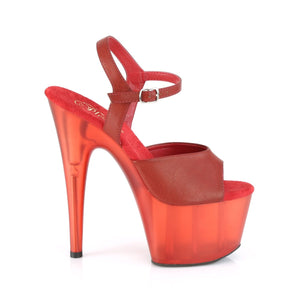 ADORE-709T Pleaser 7 Inch Heel Red Pole Dancing Platforms