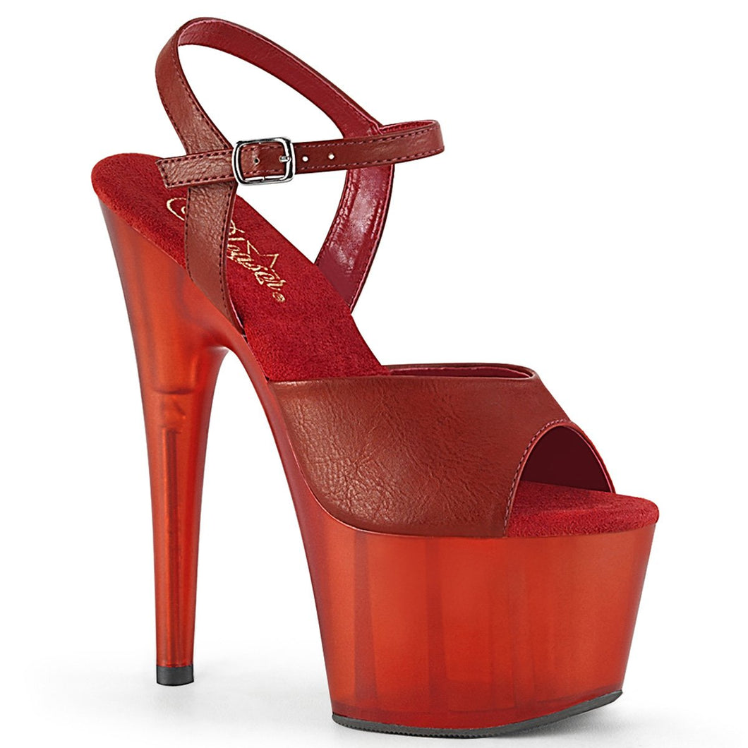 ADORE-709T Pleaser 7 Inch Heel Red Pole Dancing Platforms