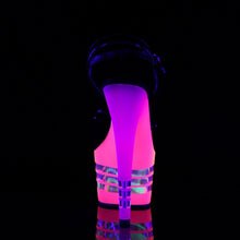 Load image into Gallery viewer, ADORE-709UVLN 7&quot; Heel Black Neon Multi Pole Dancer Platforms