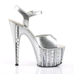 ADORE-709VLRS Pleaser 7 Inch Heel Silver Vegan Sexy Shoes