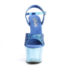 Load image into Gallery viewer, ADORE-710GT Pleaser 7&quot; Heel Blue Glitter Glitter Sexy Shoes