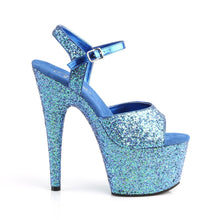 Load image into Gallery viewer, ADORE-710LG 7 Inch Heel Blue Holo Glitter Glitter Sexy Shoes