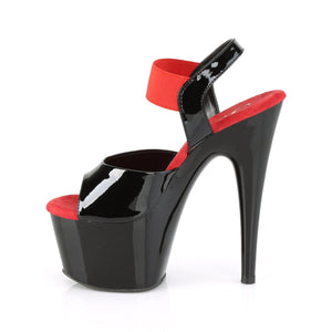 ADORE-714 Pleaser 7" Heel Black and Red Pole Dancing Shoes