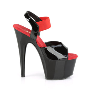 ADORE-714 Pleaser 7" Heel Black and Red Pole Dancing Shoes