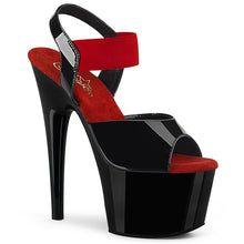 Load image into Gallery viewer, ADORE-714 Pleaser 7&quot; Heel Black and Red Pole Dancing Shoes