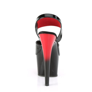 ADORE-714BR Pleaser 7" Heel Black and Red Pole Dancing Shoes