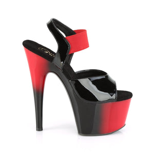 ADORE-714BR Pleaser 7" Heel Black and Red Pole Dancing Shoes