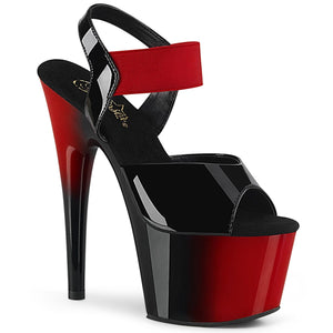 ADORE-714BR Pleaser 7" Heel Black and Red Pole Dancing Shoes