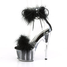 Load image into Gallery viewer, ADORE-724F 7 Inch Heel Clear and Black Fur Pole Dancing Shoe