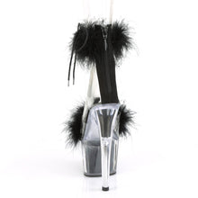 Load image into Gallery viewer, ADORE-724F 7 Inch Heel Clear and Black Fur Pole Dancing Shoe