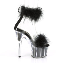 Load image into Gallery viewer, ADORE-724F 7 Inch Heel Clear and Black Fur Pole Dancing Shoe