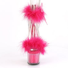 Load image into Gallery viewer, ADORE-724F 7 Inch Heel Clear and Hot Pink Pole Dancing Shoes