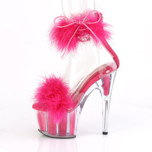 ADORE-724F 7 Inch Heel Clear and Hot Pink Pole Dancing Shoes