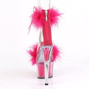 ADORE-724F 7 Inch Heel Clear and Hot Pink Pole Dancing Shoes