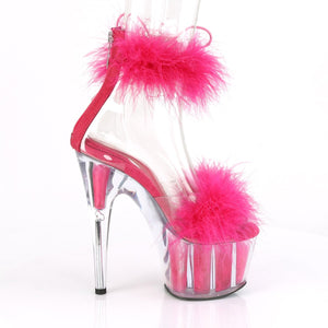 ADORE-724F 7 Inch Heel Clear and Hot Pink Pole Dancing Shoes