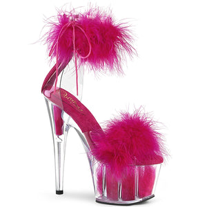 ADORE-724F 7 Inch Heel Clear and Hot Pink Pole Dancing Shoes