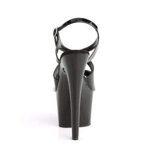 ADORE-730 Pleaser 7 Inch Heel Black Patent Strippers Sandals