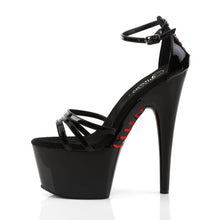 Load image into Gallery viewer, ADORE-762 Pleaser 7 Inch Heel Black Patent Strippers Sandals