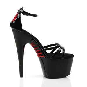 ADORE-762 Pleaser 7 Inch Heel Black Patent Strippers Sandals