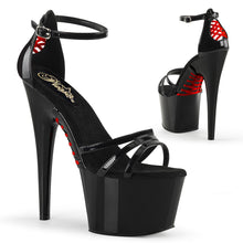 Load image into Gallery viewer, ADORE-762 Pleaser 7 Inch Heel Black Patent Strippers Sandals