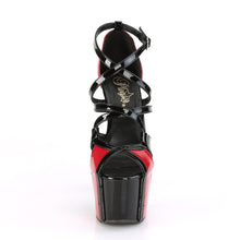 Load image into Gallery viewer, ADORE-764 Pleaser 7&quot; Heel Black and Red Strippers Sandals