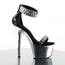 Load image into Gallery viewer, ADORE-769RS Sexy 7&quot; Heel Black Silver Pole Dancer Shoes