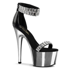 Load image into Gallery viewer, ADORE-769RS Sexy 7&quot; Heel Black Silver Pole Dancer Shoes