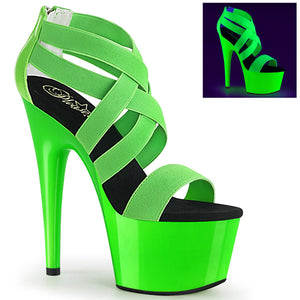 ADORE-769UV Sexy Neon Green Elastic Patent Pole Dancer Shoes