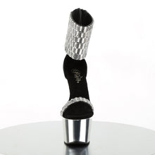 Load image into Gallery viewer, ADORE-789RS Sexy 7&quot; Heel Black Silver Pole Dancer Shoes