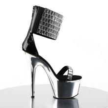 Load image into Gallery viewer, ADORE-789RS Sexy 7&quot; Heel Black Silver Pole Dancer Shoes