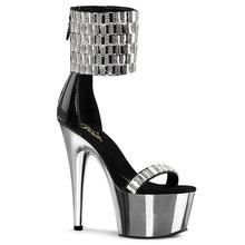 Load image into Gallery viewer, ADORE-789RS Sexy 7&quot; Heel Black Silver Pole Dancer Shoes