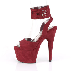 ADORE-791FS Pleaser 7 Inch Heel Burgundy Pole Dancing Shoes