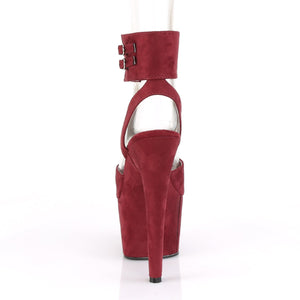 ADORE-791FS Pleaser 7 Inch Heel Burgundy Pole Dancing Shoes