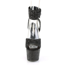 Load image into Gallery viewer, ADORE-791LG Pleaser 7&quot; Heel Black Glitter Pole Dancing Shoes