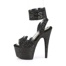 Load image into Gallery viewer, ADORE-791LG Pleaser 7&quot; Heel Black Glitter Pole Dancing Shoes