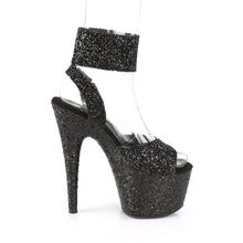 Load image into Gallery viewer, ADORE-791LG Pleaser 7&quot; Heel Black Glitter Pole Dancing Shoes