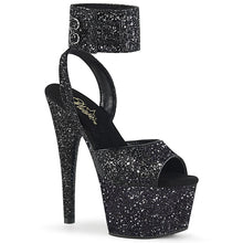 Load image into Gallery viewer, ADORE-791LG Pleaser 7&quot; Heel Black Glitter Pole Dancing Shoes