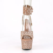 Load image into Gallery viewer, ADORE-791LG 7 Inch Heel Rose Gold Glitter Pole Dancing Shoes