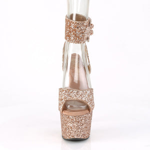 ADORE-791LG 7 Inch Heel Rose Gold Glitter Pole Dancing Shoes