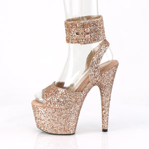 ADORE-791LG 7 Inch Heel Rose Gold Glitter Pole Dancing Shoes