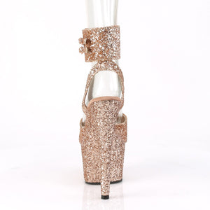 ADORE-791LG 7 Inch Heel Rose Gold Glitter Pole Dancing Shoes