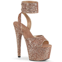 Load image into Gallery viewer, ADORE-791LG 7 Inch Heel Rose Gold Glitter Pole Dancing Shoes